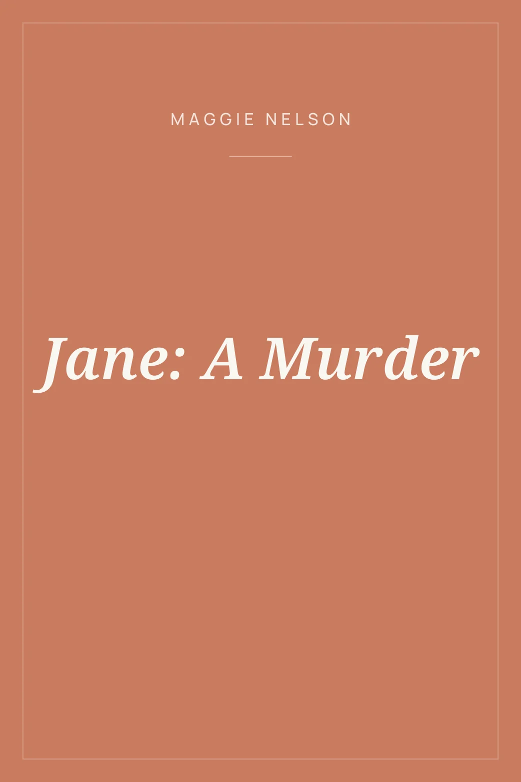 Portada de Jane: A Murder