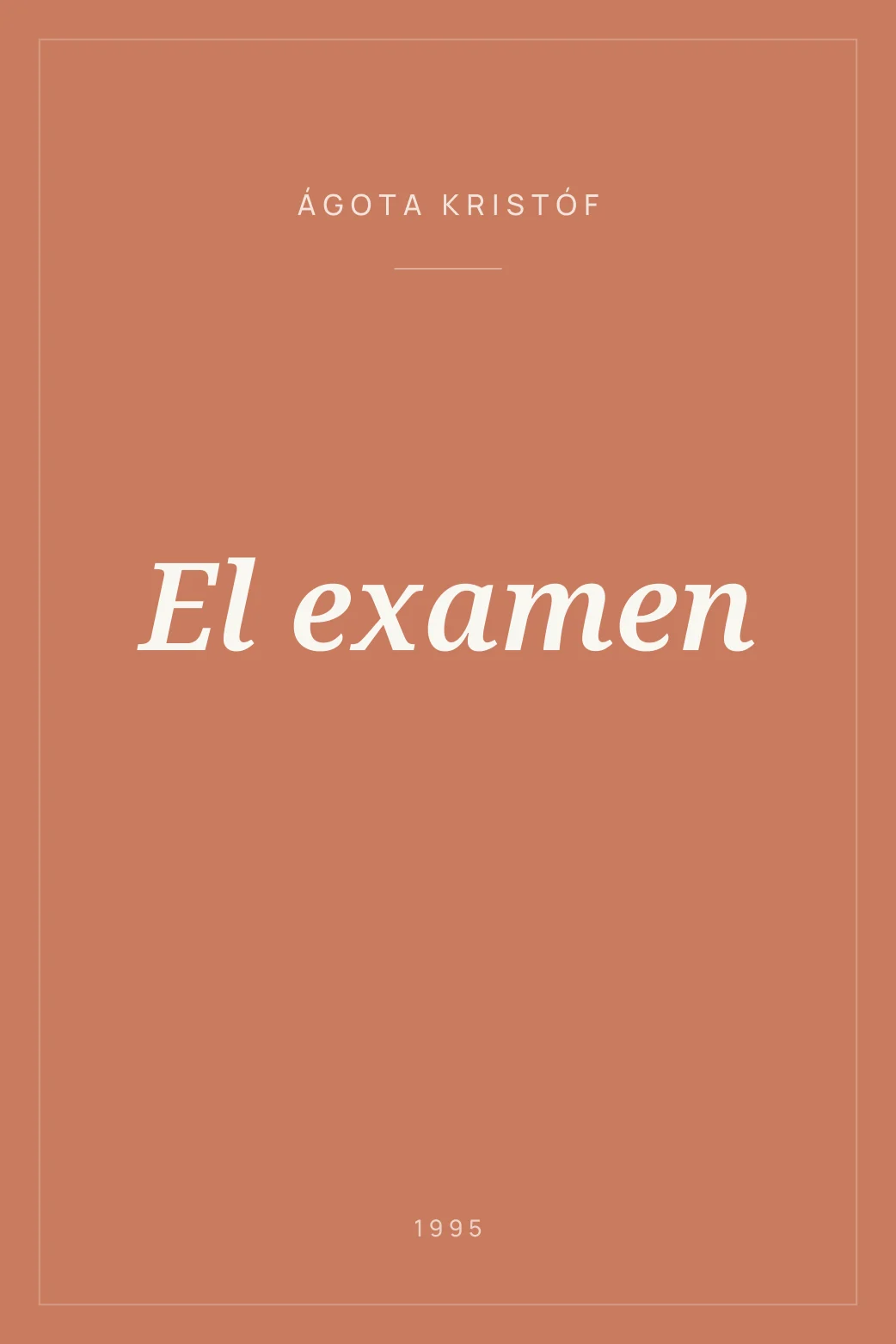 Portada de El examen