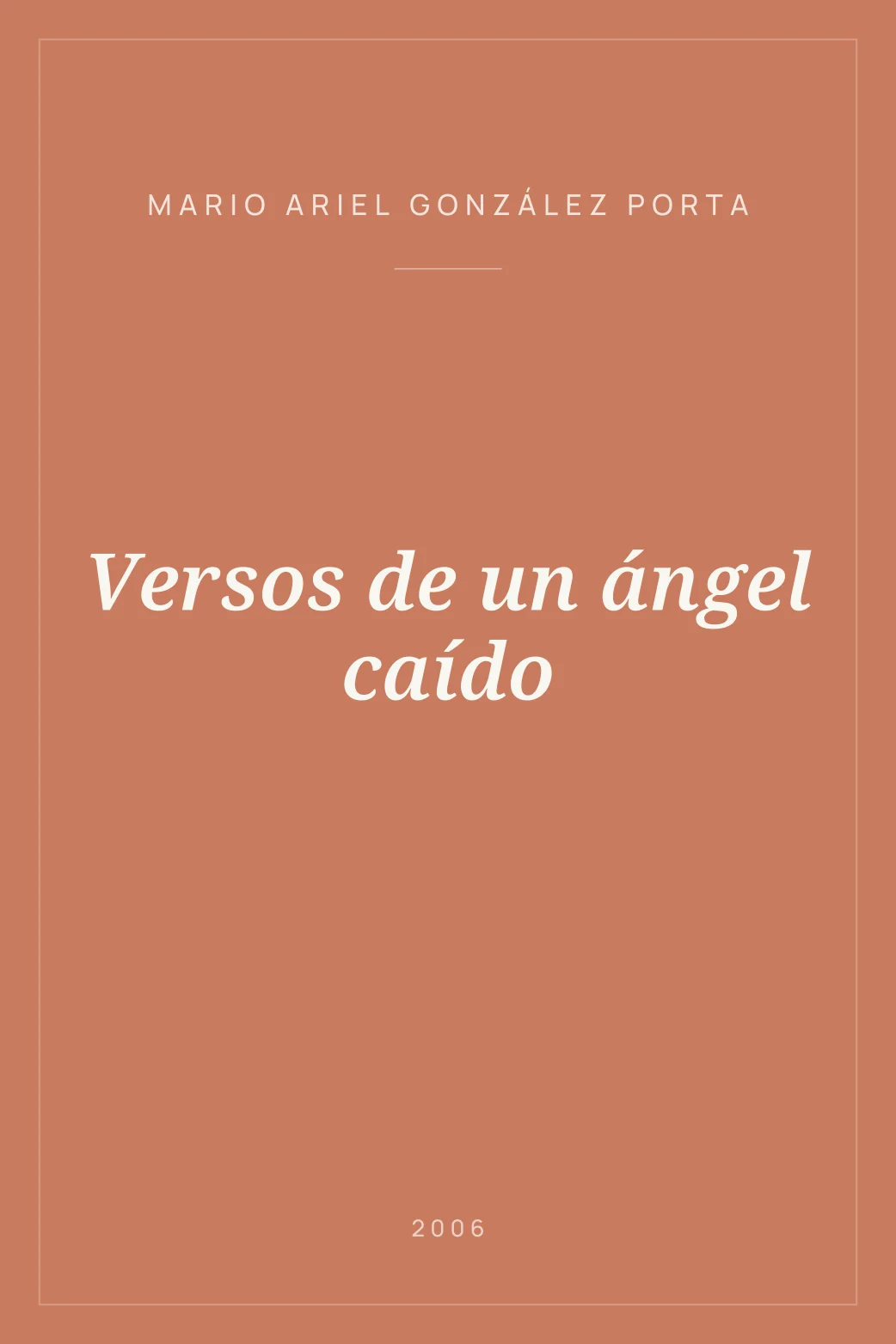 Portada de Versos de un ángel caído