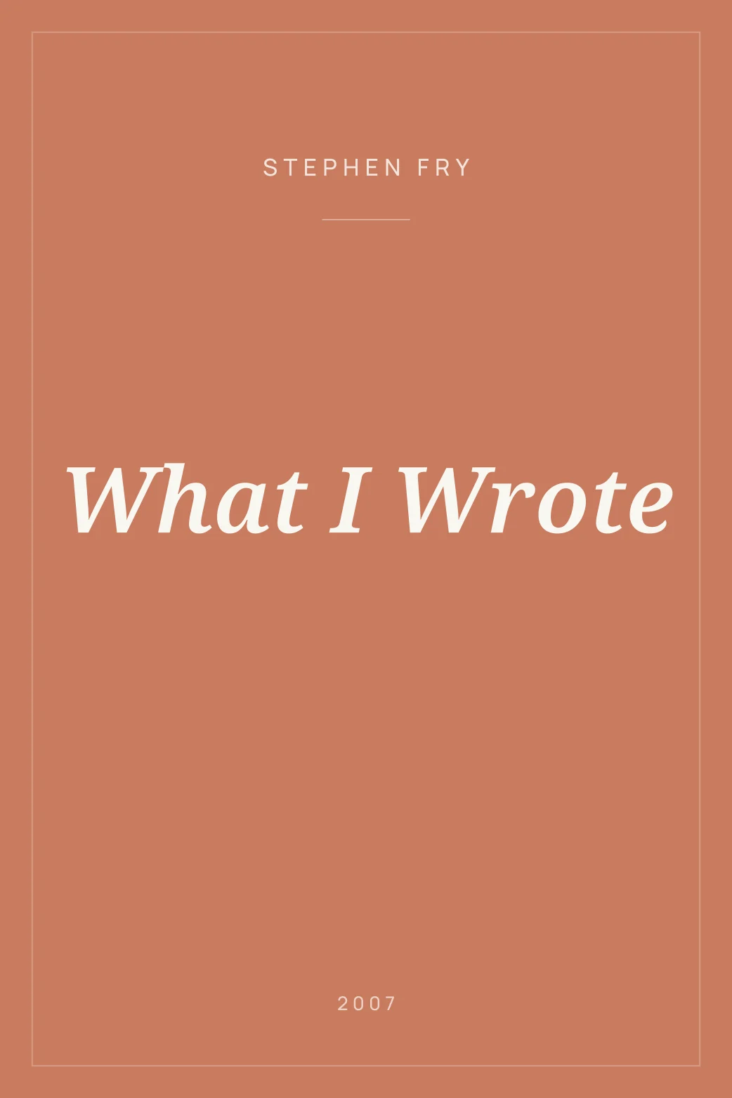 Portada de What I Wrote