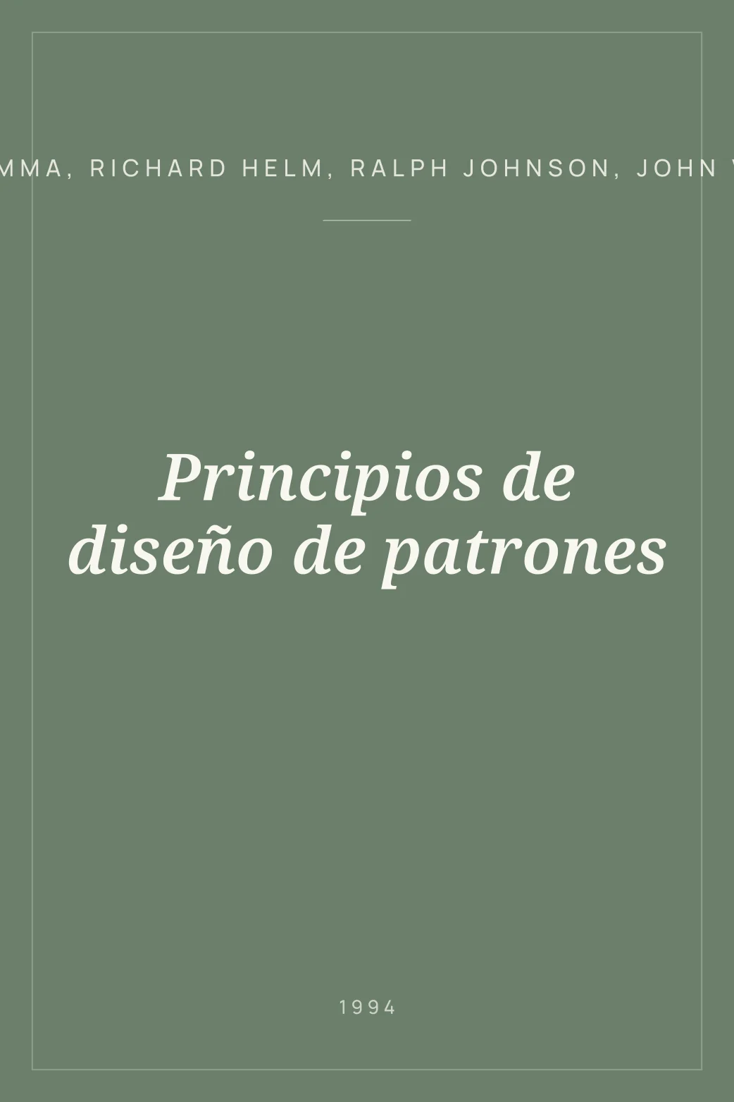 Portada de Principios de diseño de patrones