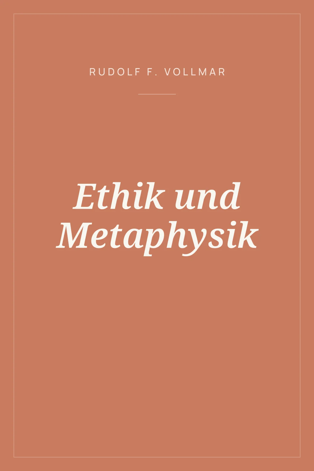 Portada de Ethik und Metaphysik