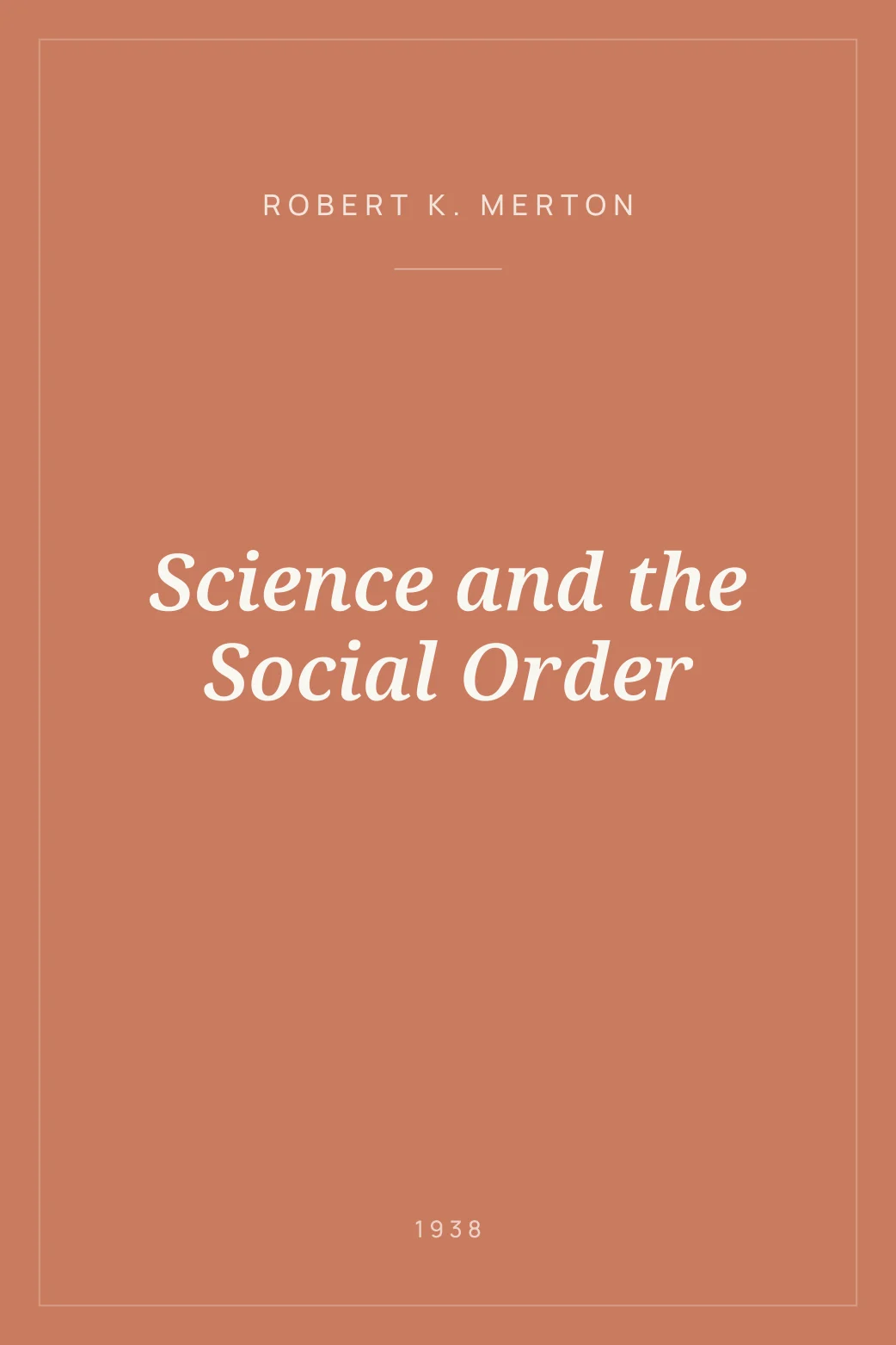 Portada de Science and the Social Order