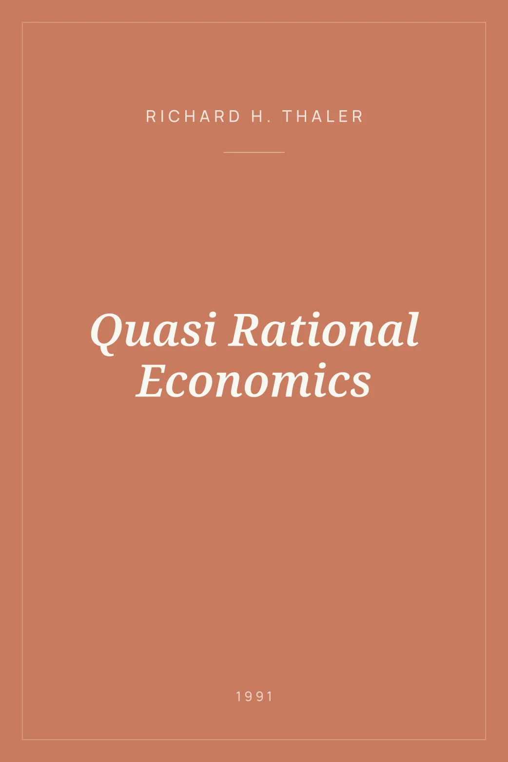 Portada de Quasi Rational Economics