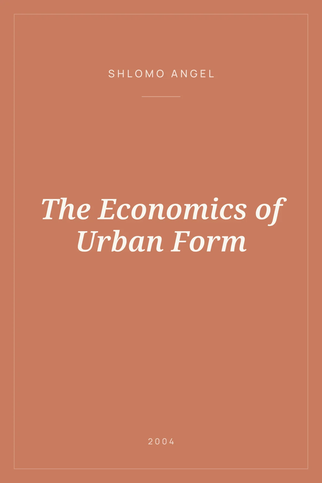 Portada de The Economics of Urban Form