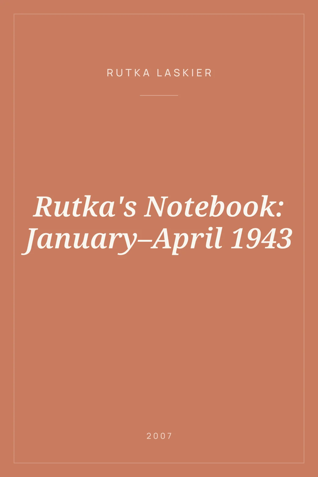 Portada de Rutka's Notebook: January–April 1943