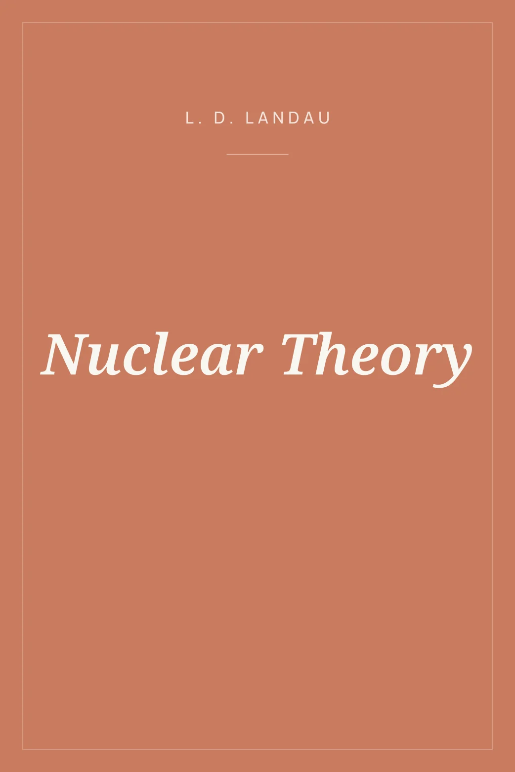 Portada de Nuclear Theory