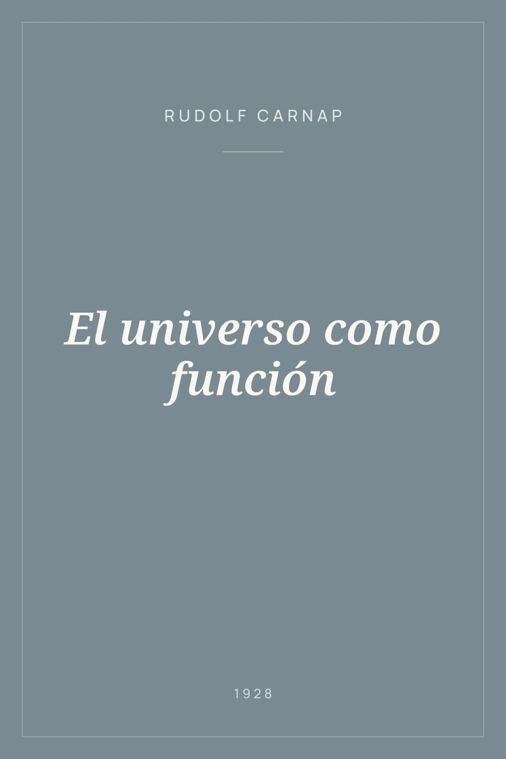Portada de El universo como función