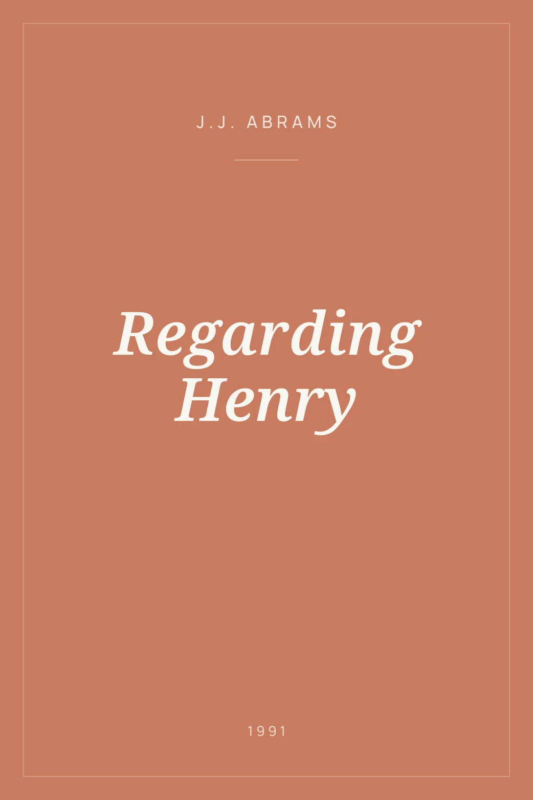 Portada de Regarding Henry