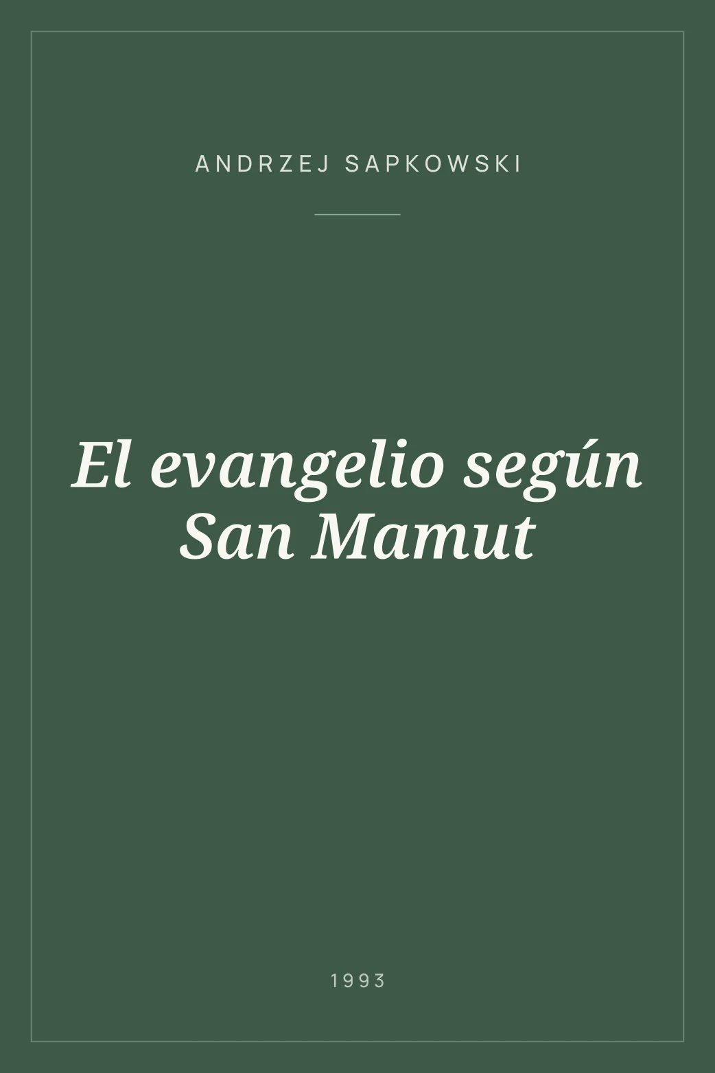 Portada de El evangelio según San Mamut