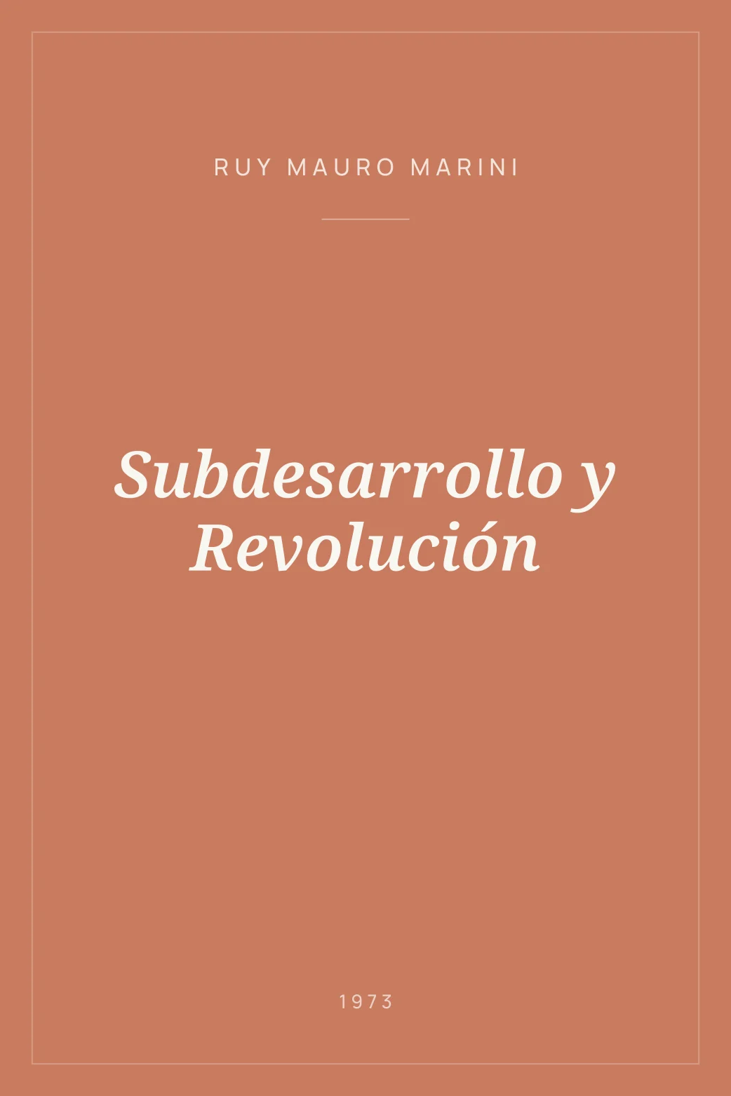 Portada de Subdesarrollo y Revolución