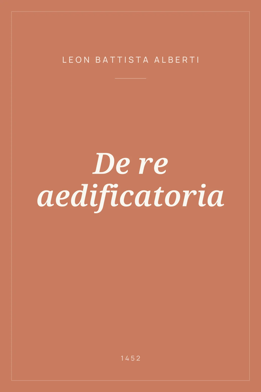 Portada de De re aedificatoria