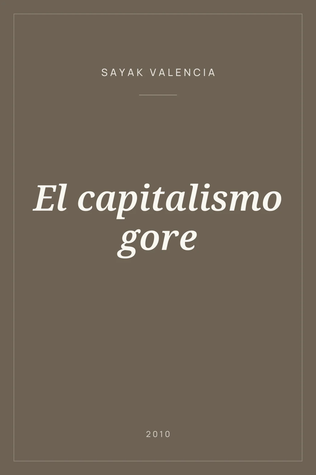 Portada de El capitalismo gore