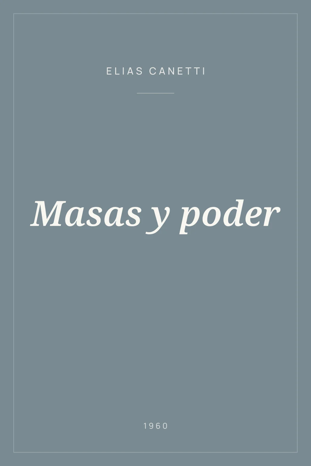 Portada de Masas y poder