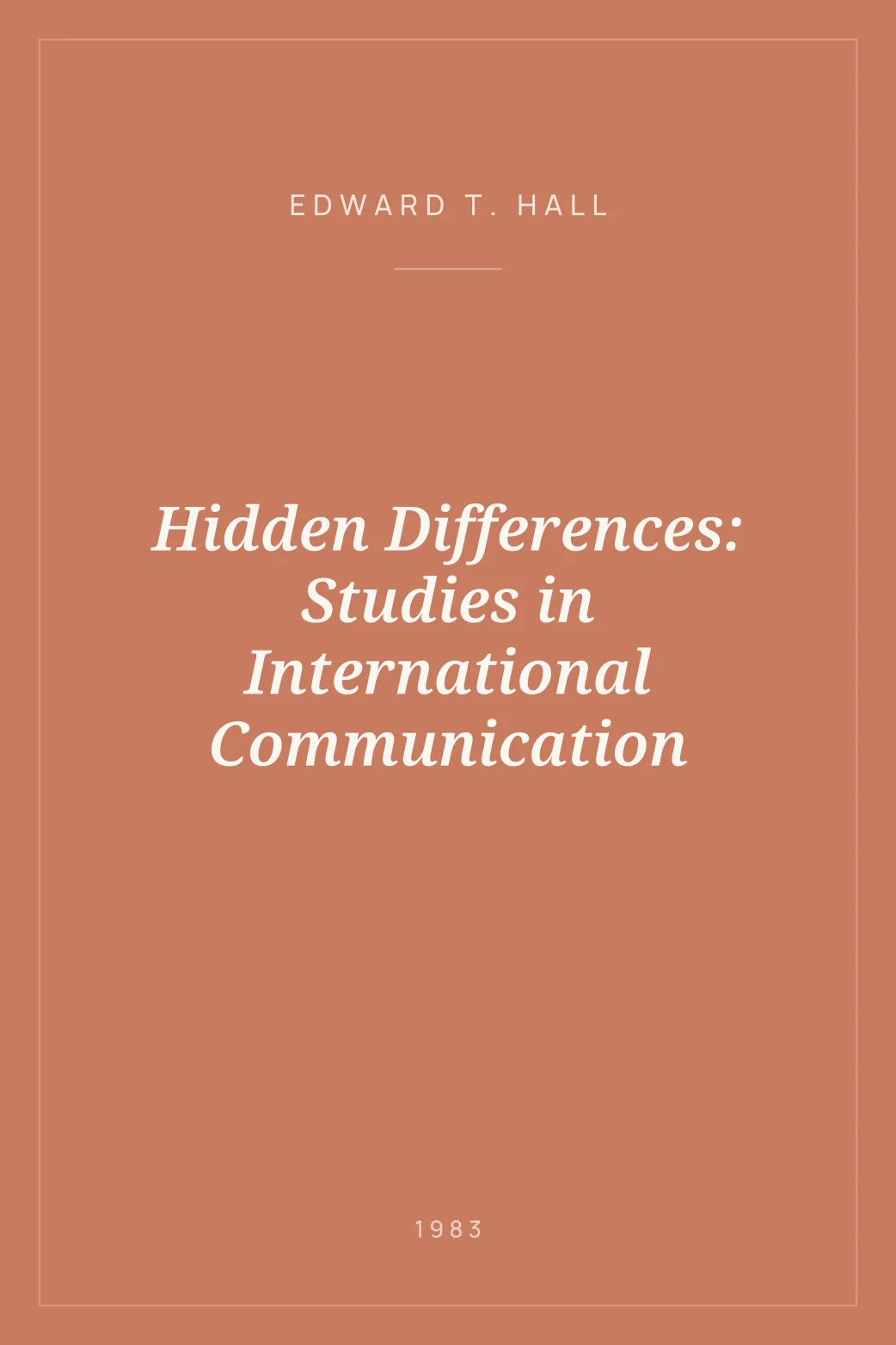 Portada de Hidden Differences: Studies in International Communication