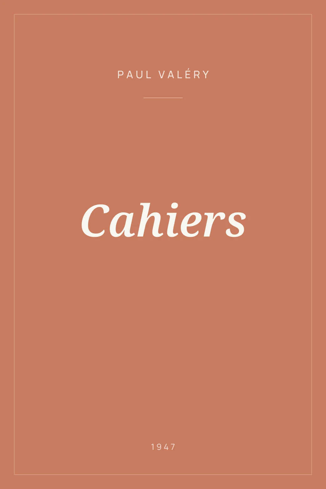 Portada de Cahiers