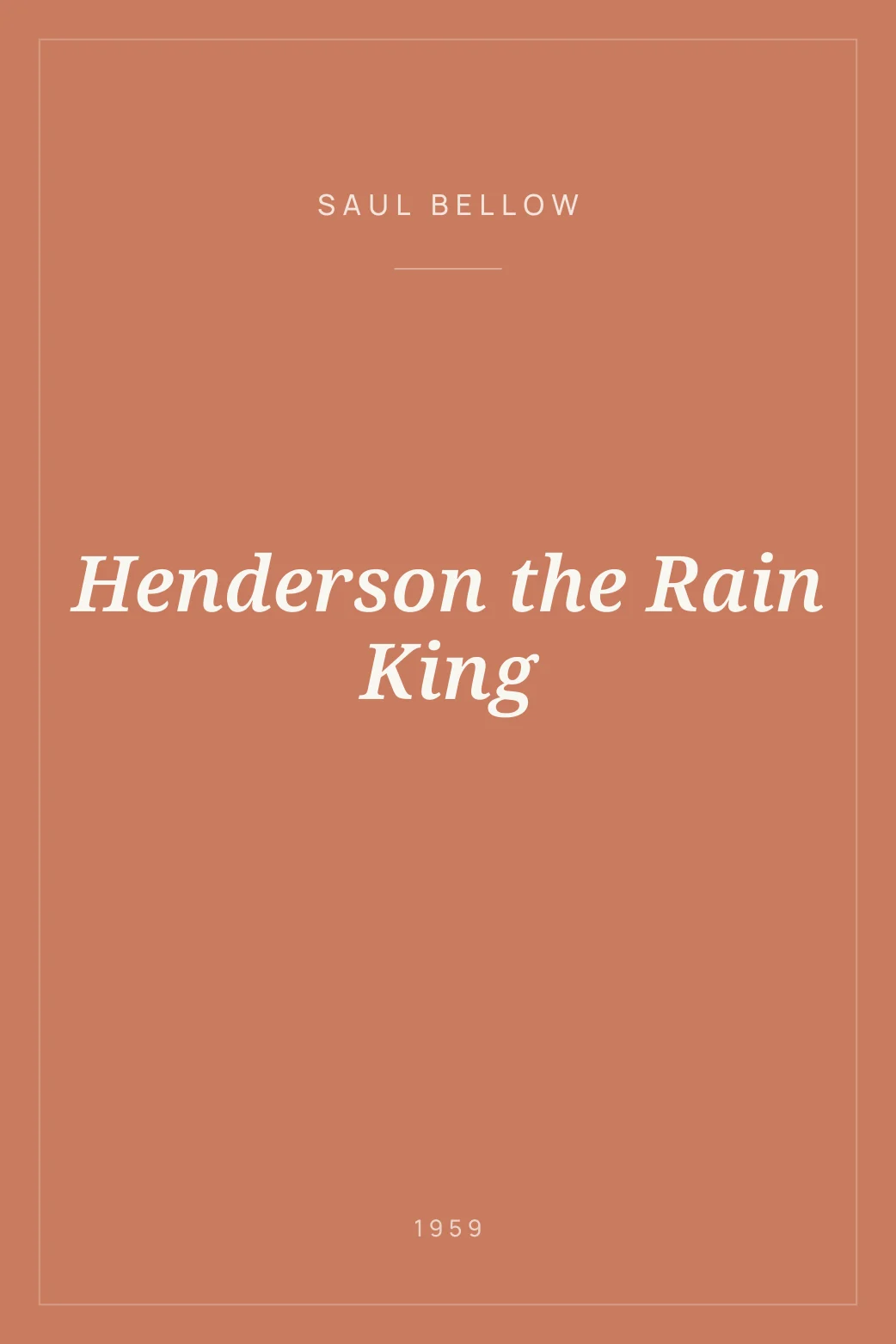Portada de Henderson the Rain King