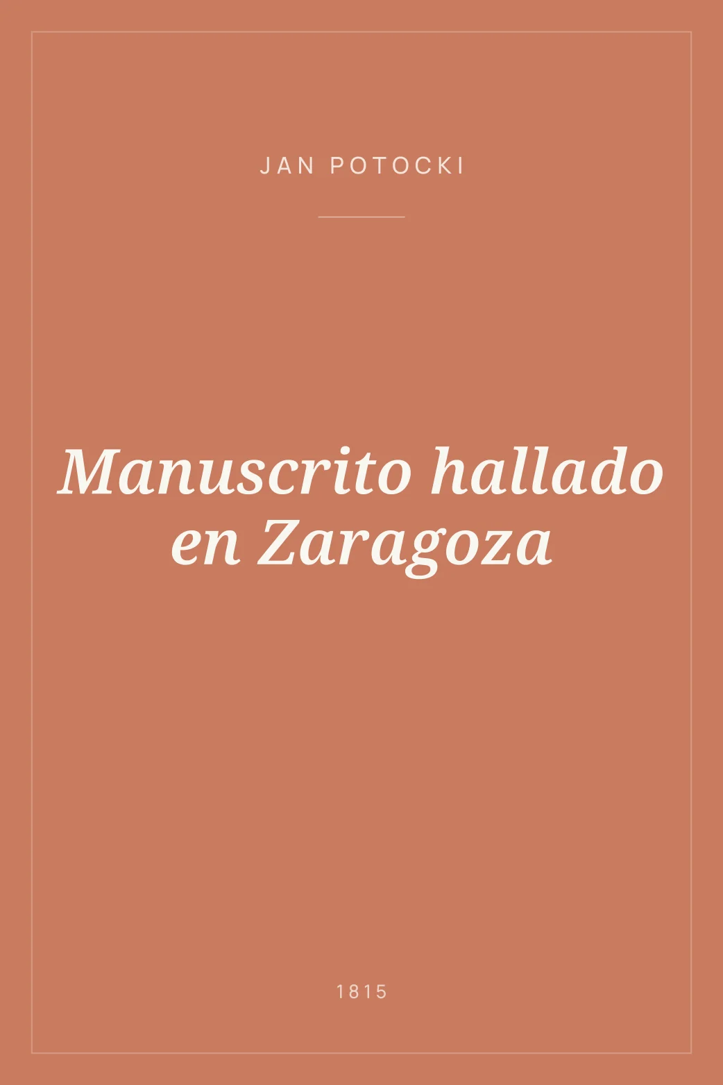 Portada de Manuscrito hallado en Zaragoza