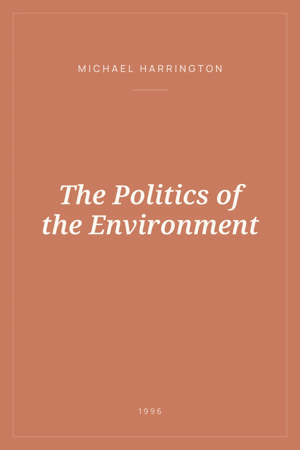 Portada de The Politics of the Environment
