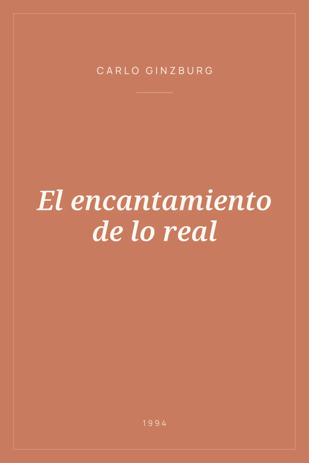 Portada de El encantamiento de lo real