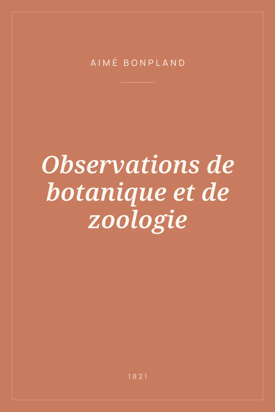 Portada de Observations de botanique et de zoologie