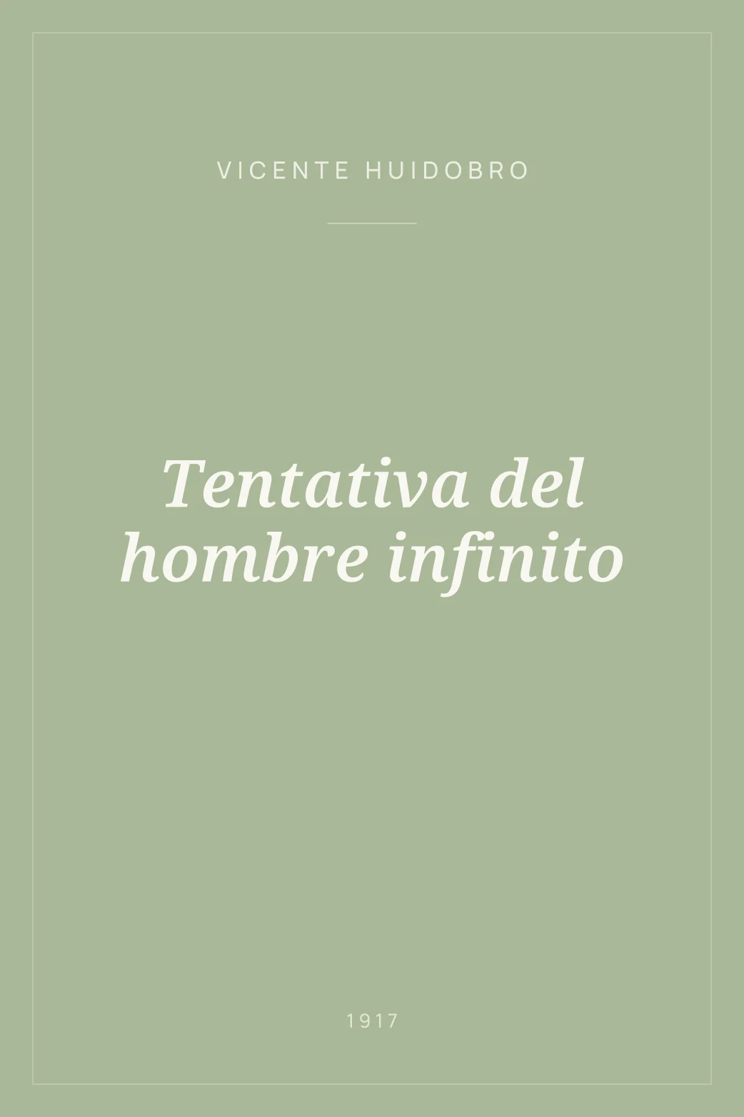 Portada de Tentativa del hombre infinito