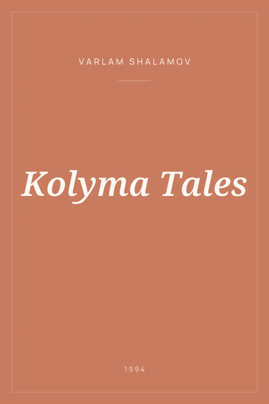 Portada de Kolyma Tales