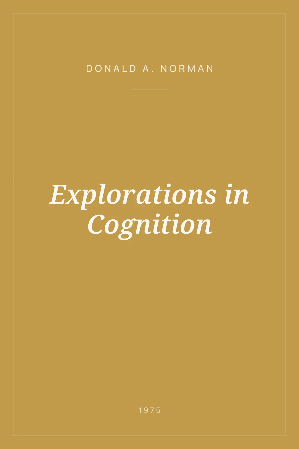 Portada de Explorations in Cognition