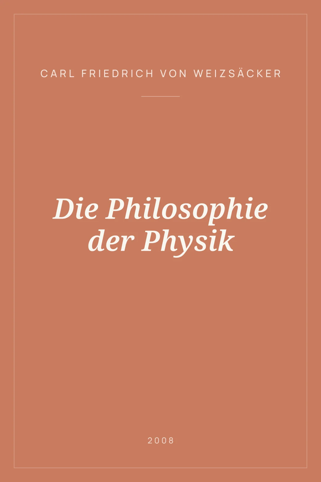 Portada de Die Philosophie der Physik