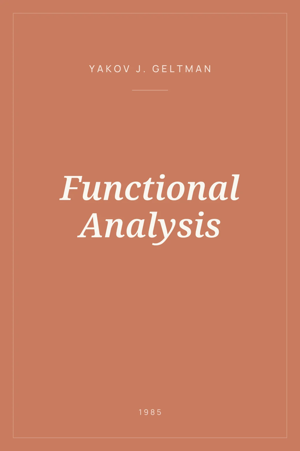 Portada de Functional Analysis