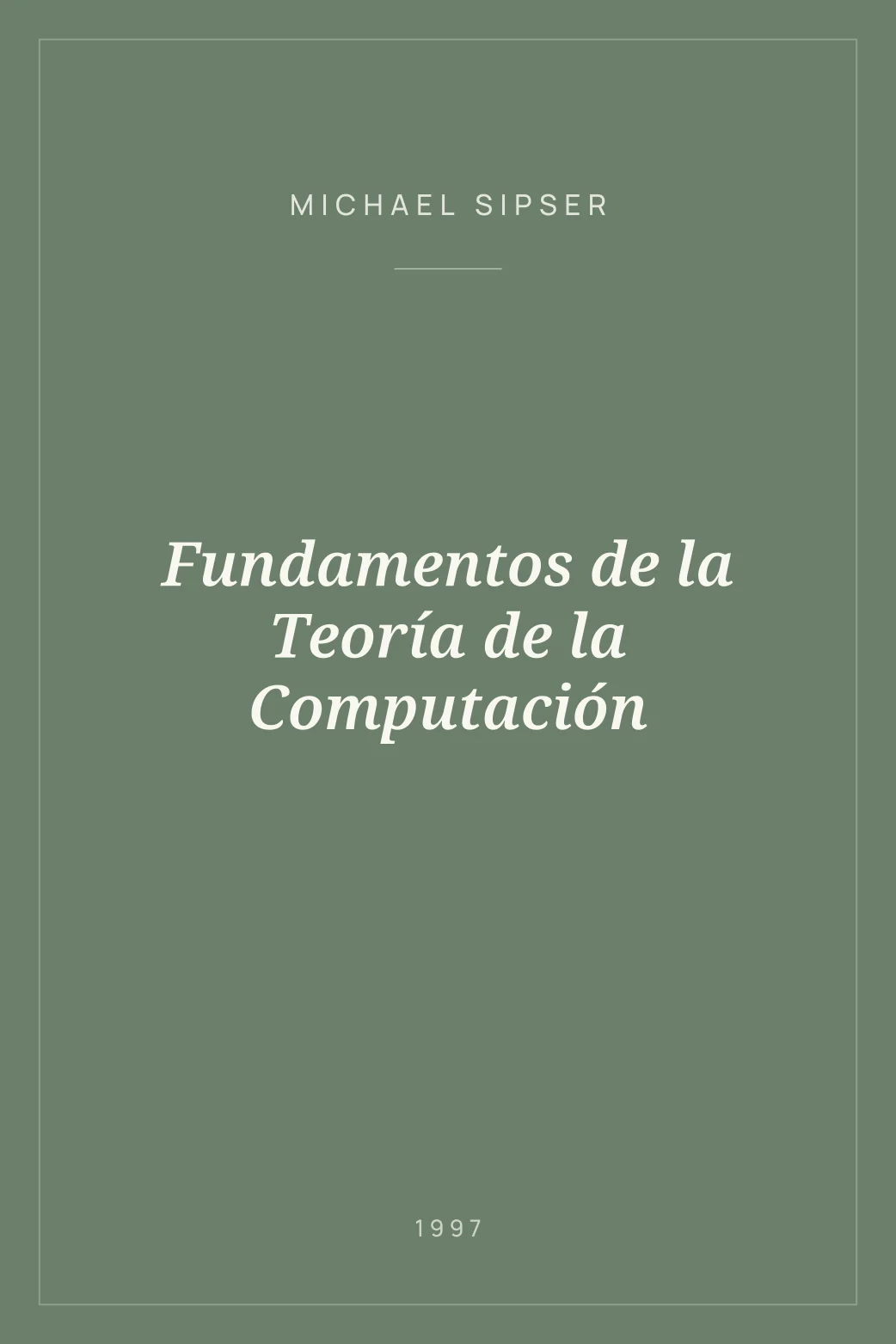 Portada de Fundamentos de la Teoría de la Computación