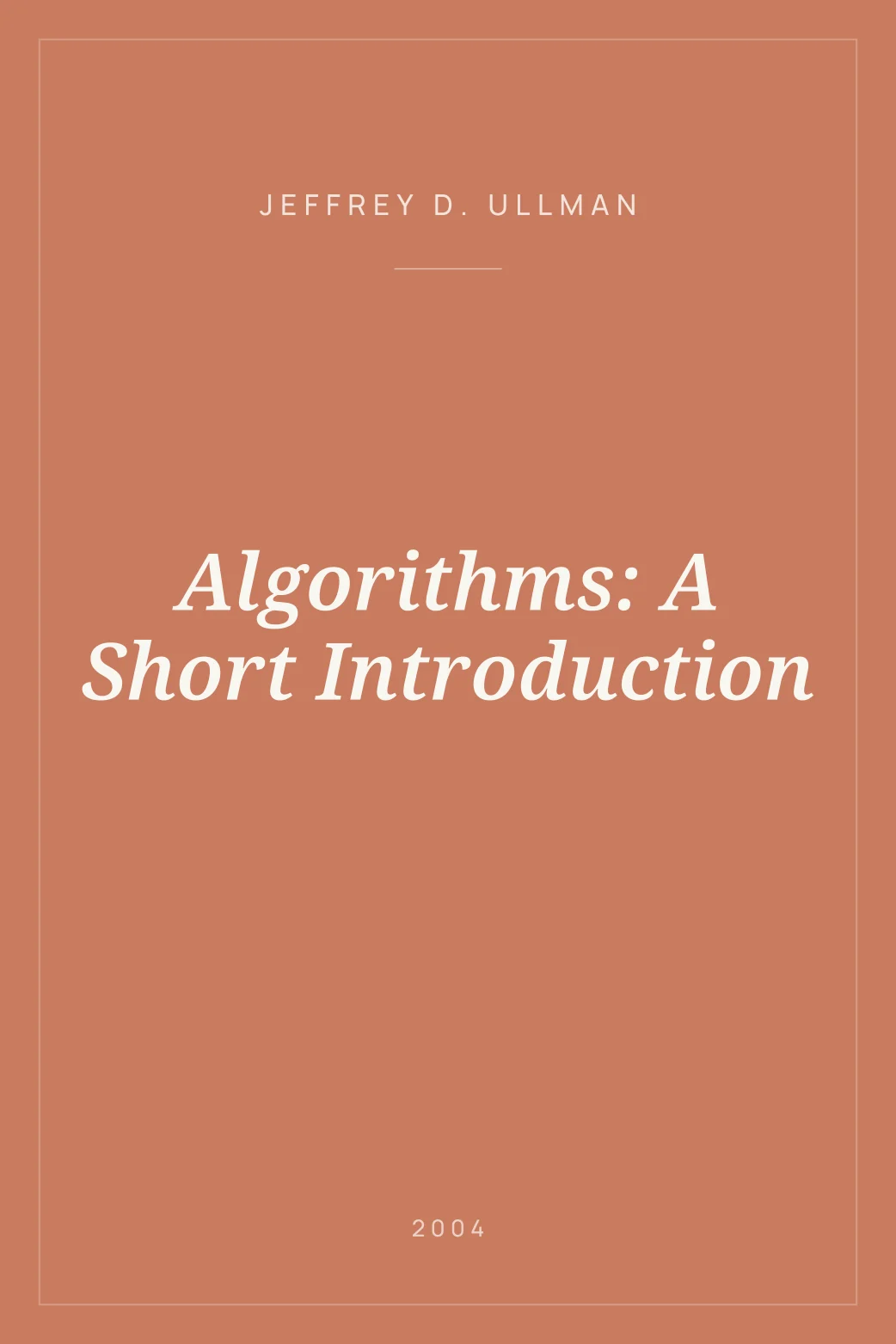 Portada de Algorithms: A Short Introduction