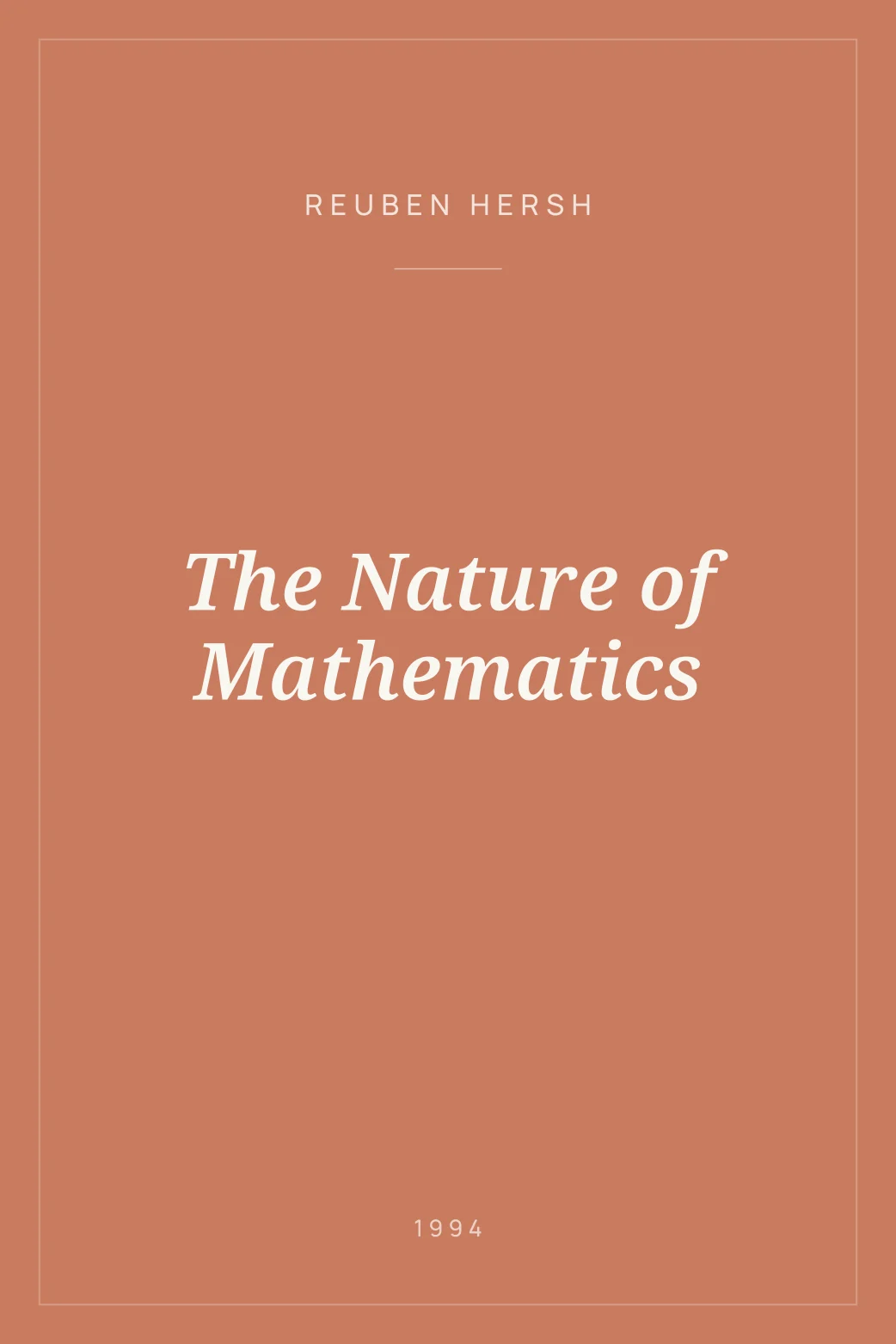 Portada de The Nature of Mathematics