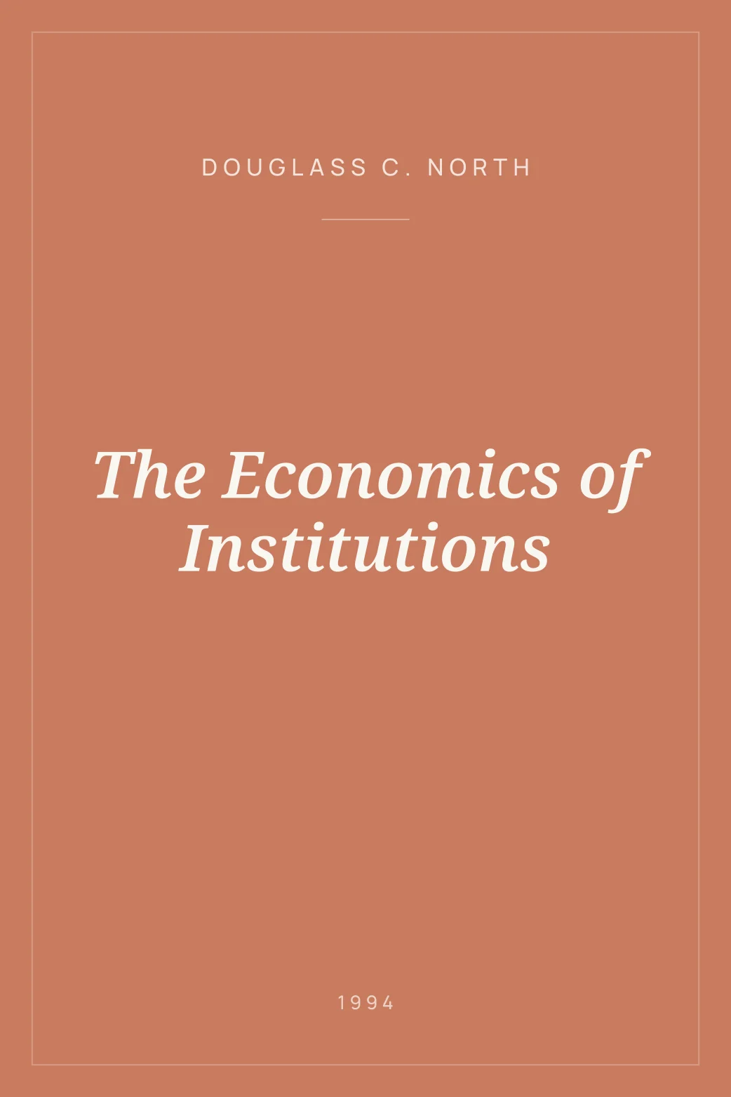 Portada de The Economics of Institutions