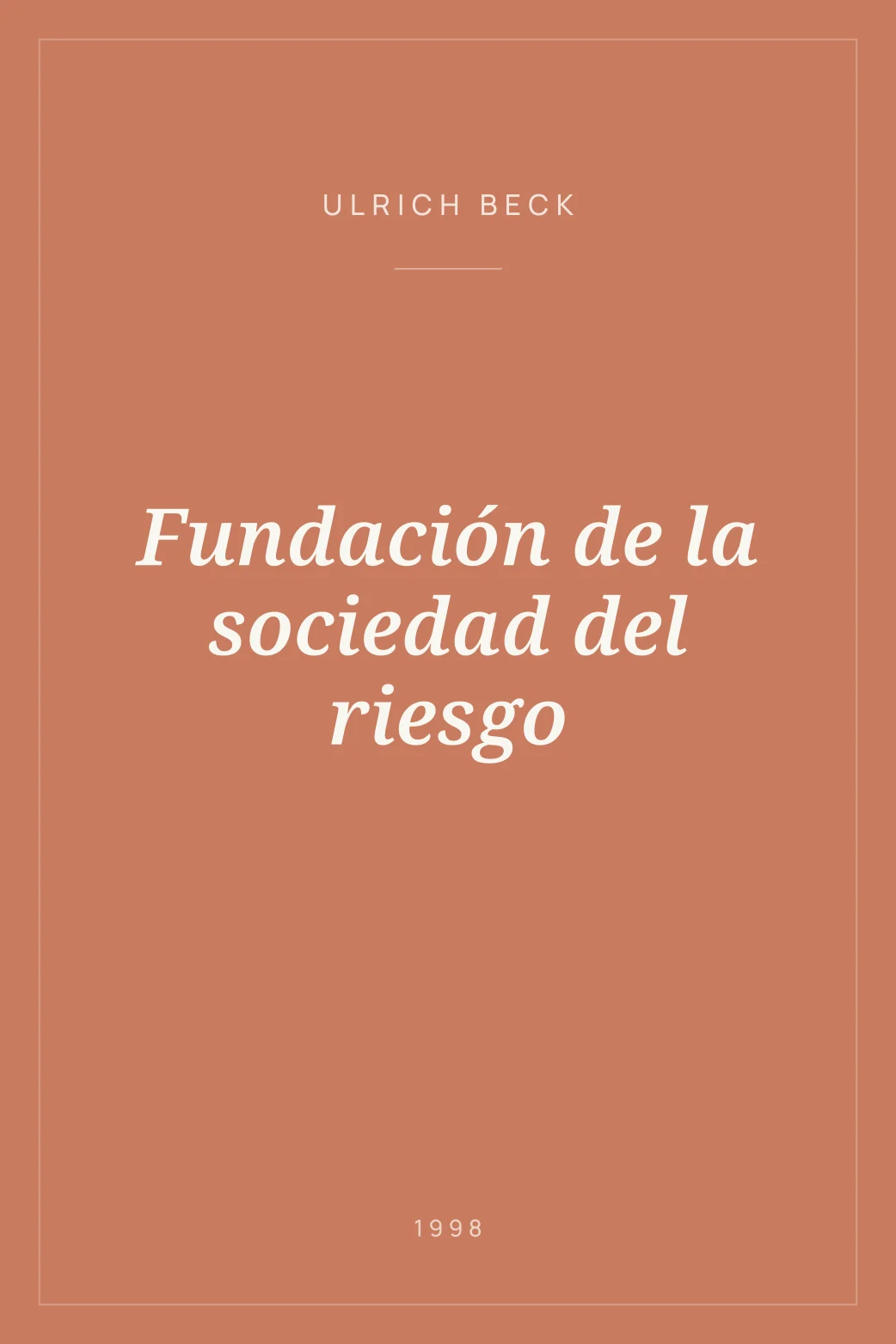 Portada de Fundación de la sociedad del riesgo