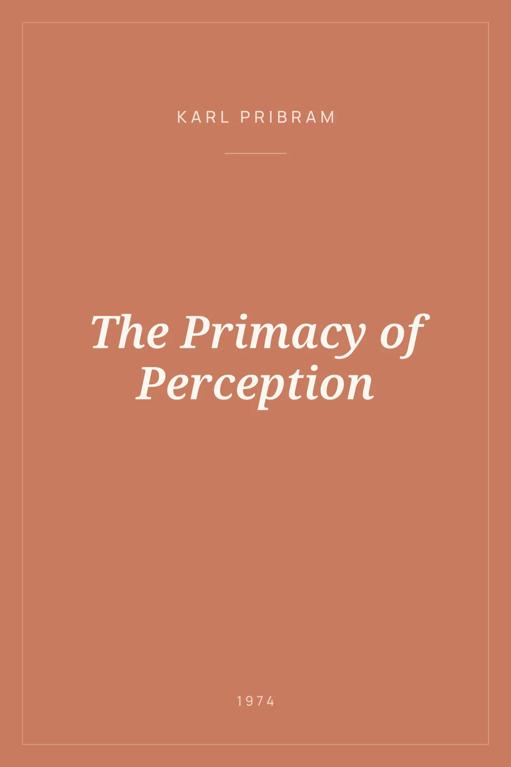 Portada de The Primacy of Perception