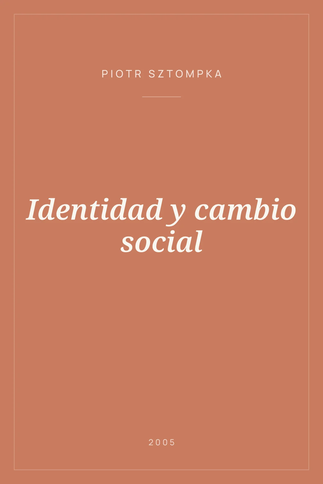 Portada de Identidad y cambio social