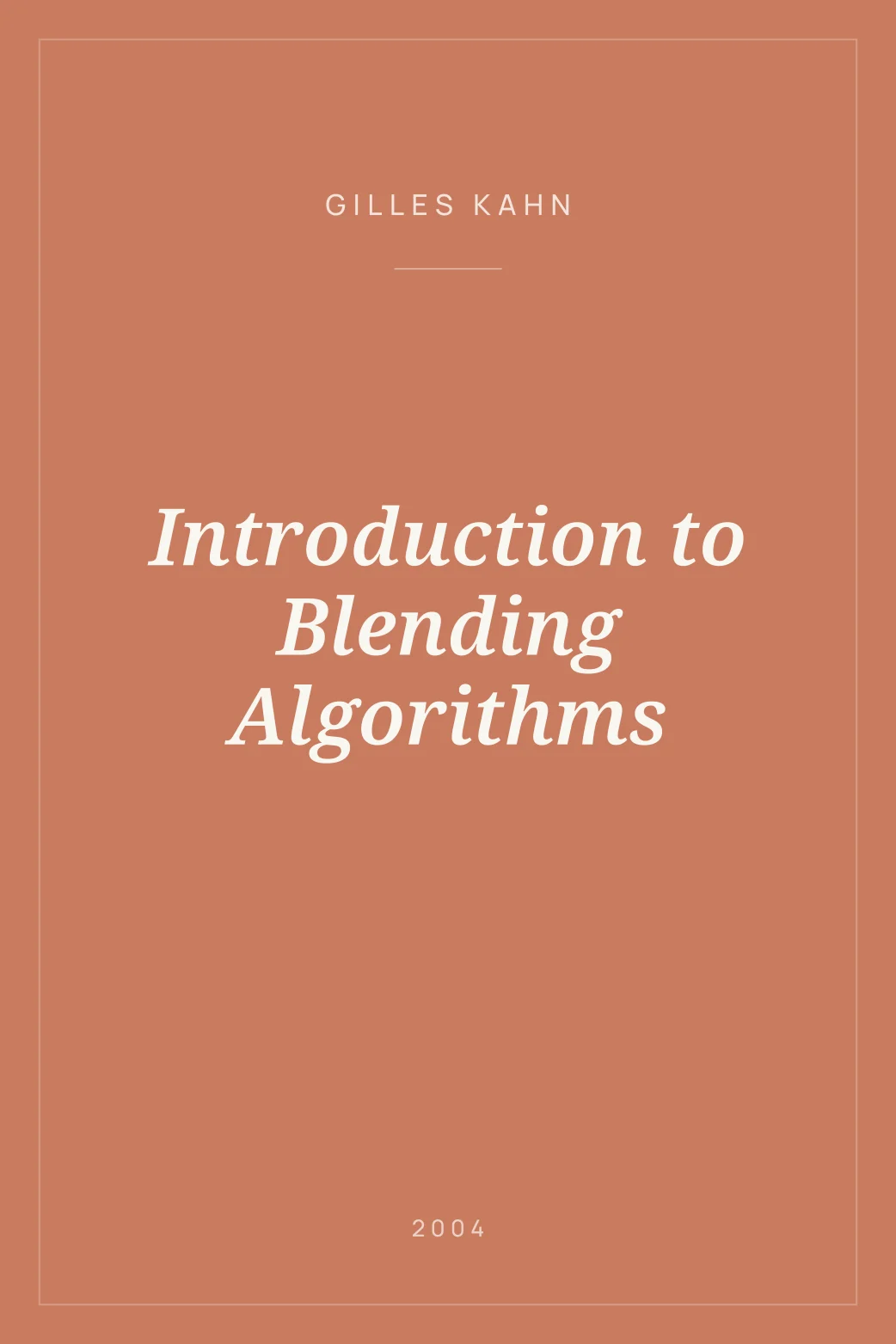 Portada de Introduction to Blending Algorithms