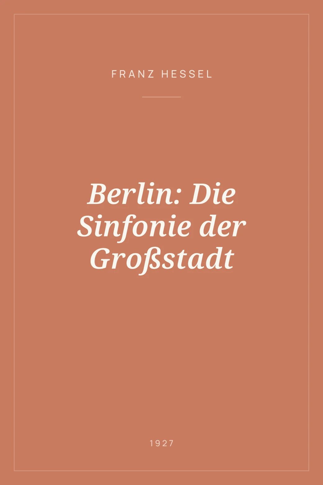 Portada de Berlin: Die Sinfonie der Großstadt