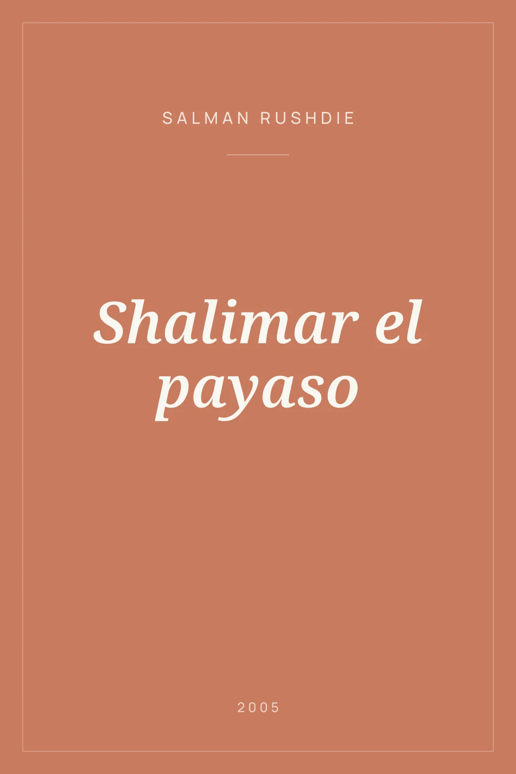Portada de Shalimar el payaso