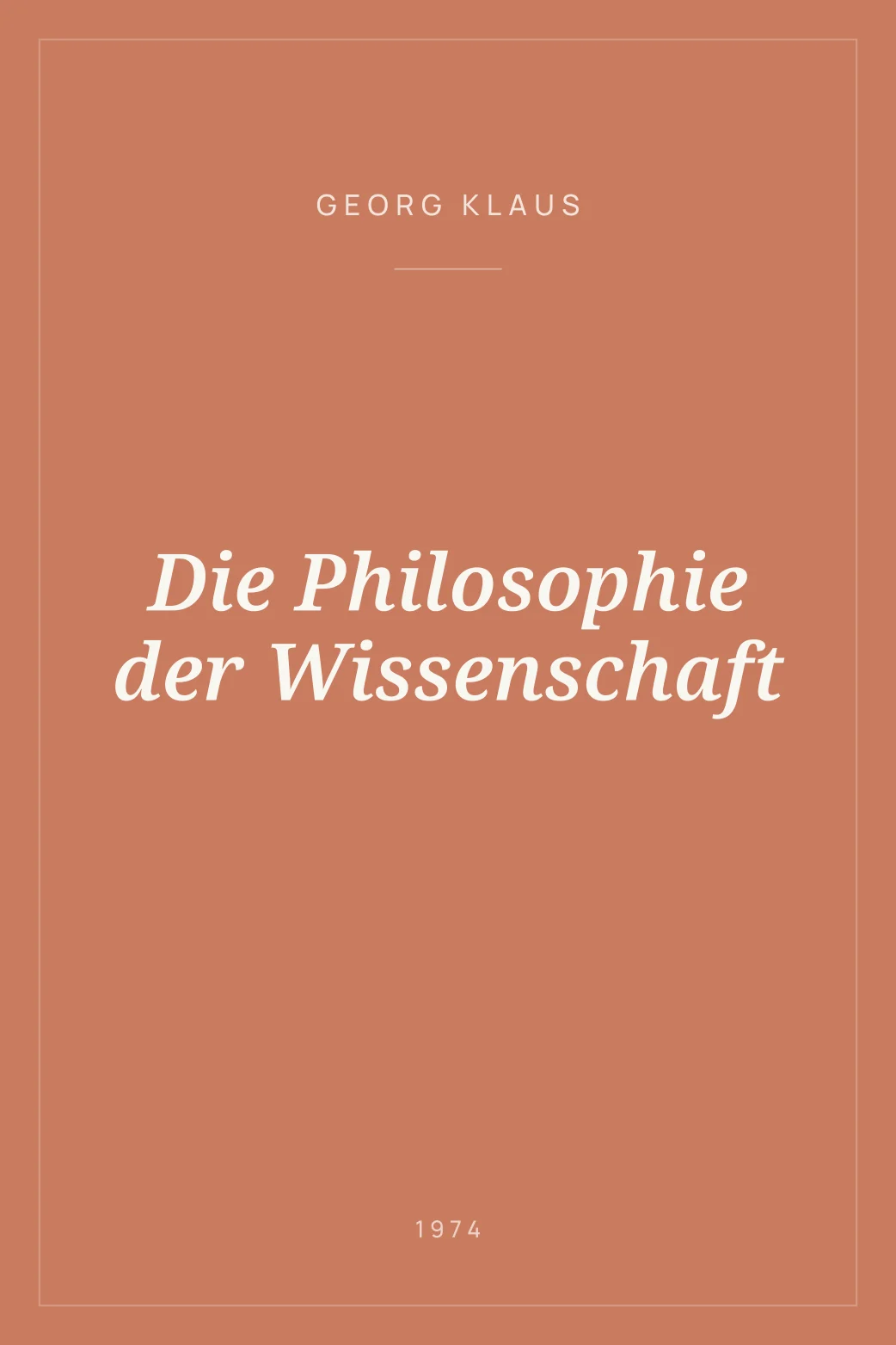 Portada de Die Philosophie der Wissenschaft