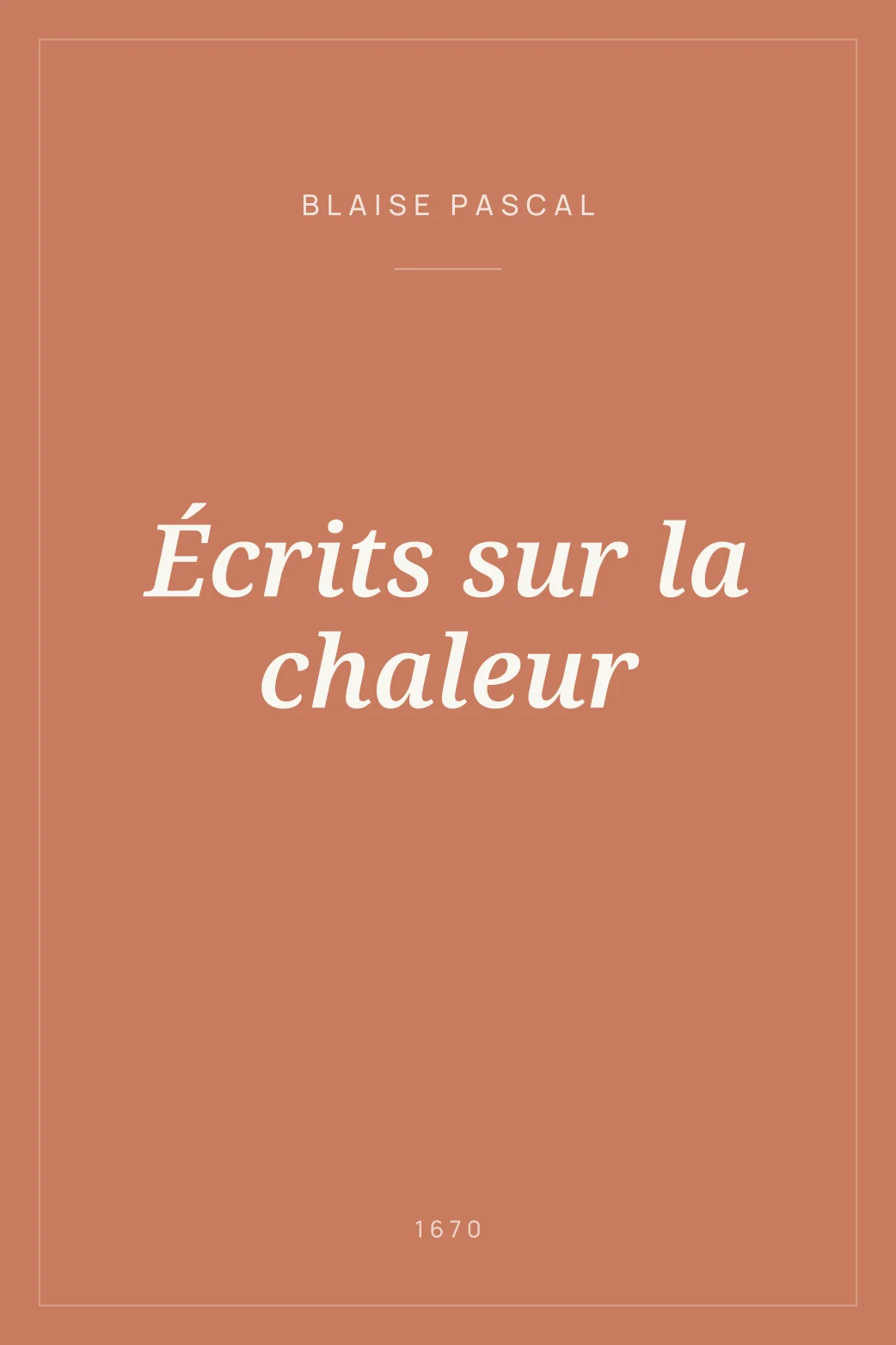 Portada de Écrits sur la chaleur