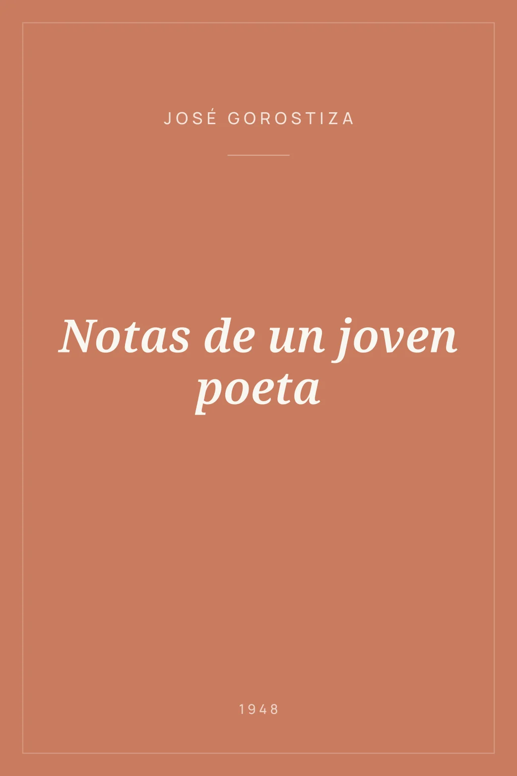 Portada de Notas de un joven poeta