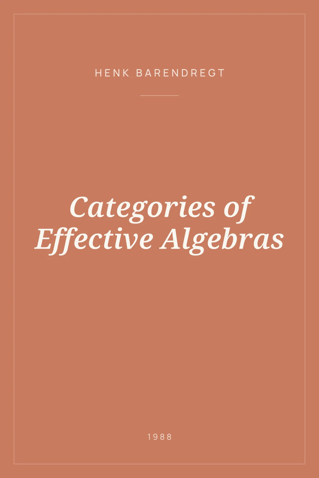 Portada de Categories of Effective Algebras