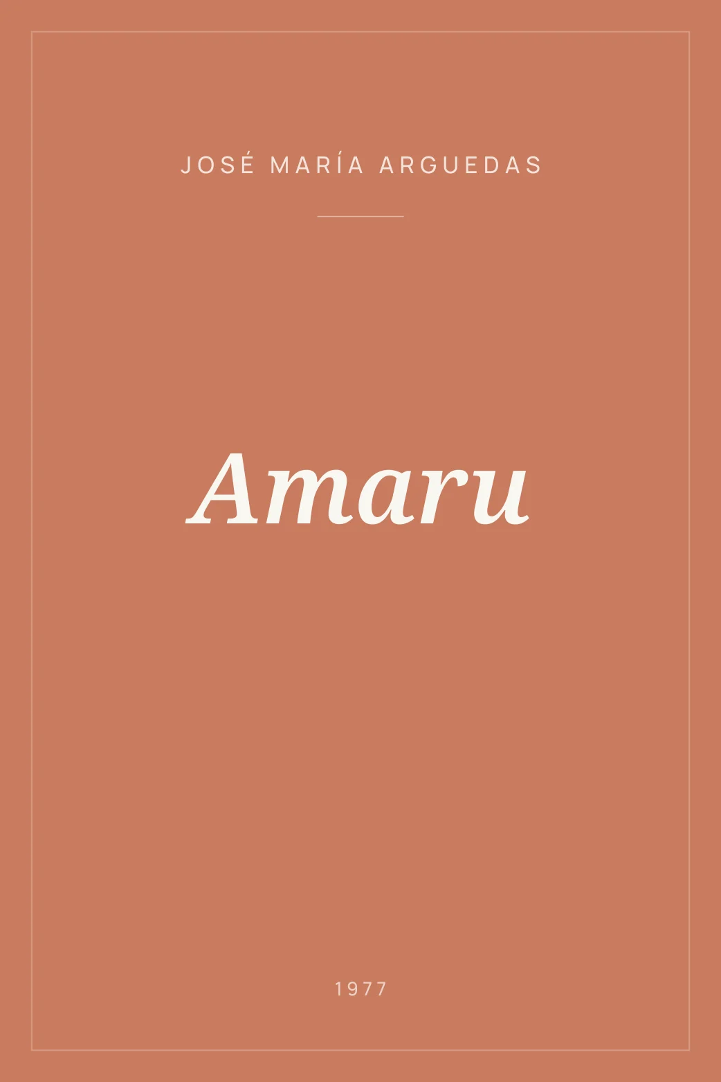Portada de Amaru
