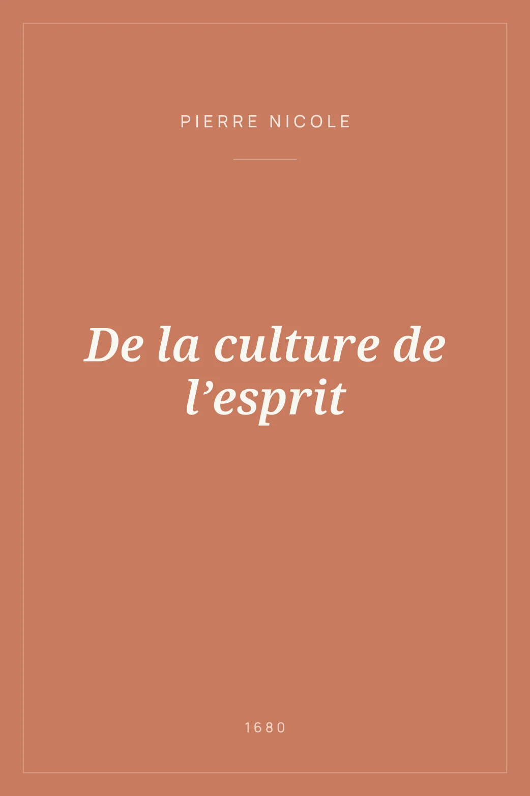 Portada de De la culture de l’esprit
