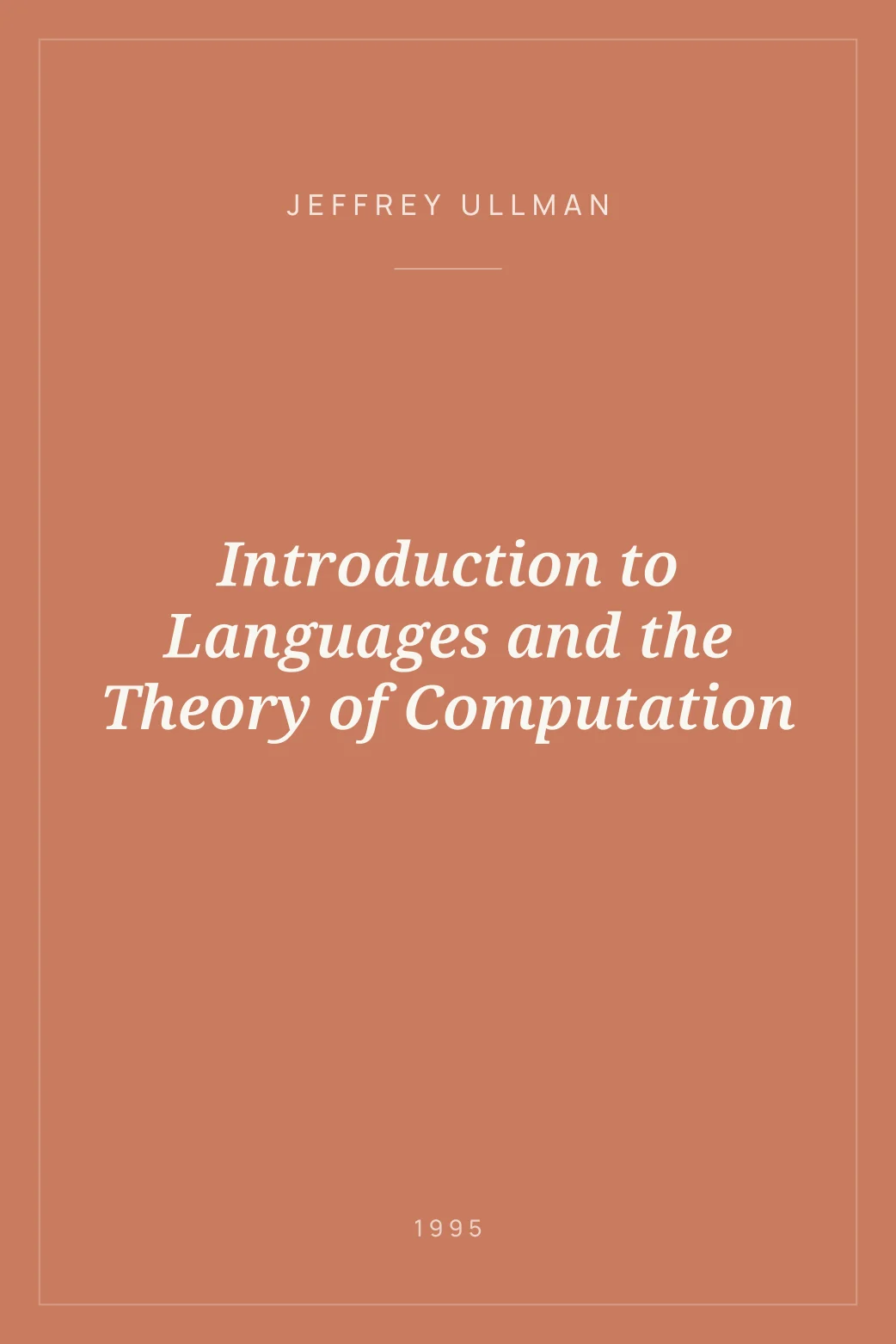 Portada de Introduction to Languages and the Theory of Computation