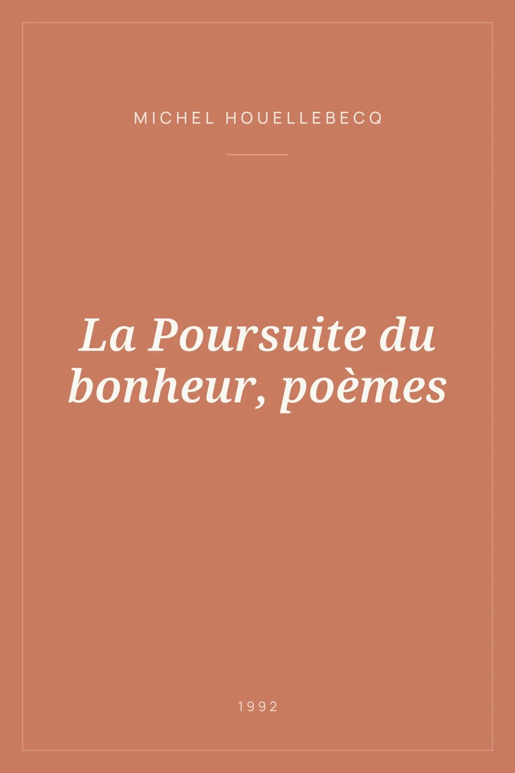 Portada de La Poursuite du bonheur, poèmes