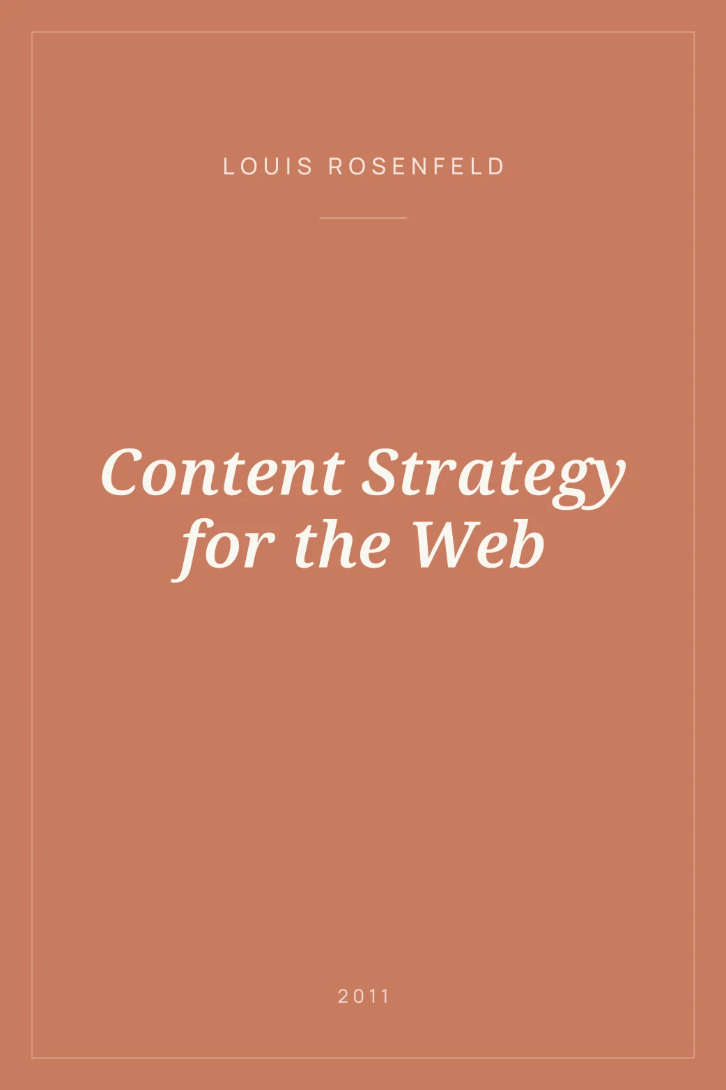 Portada de Content Strategy for the Web