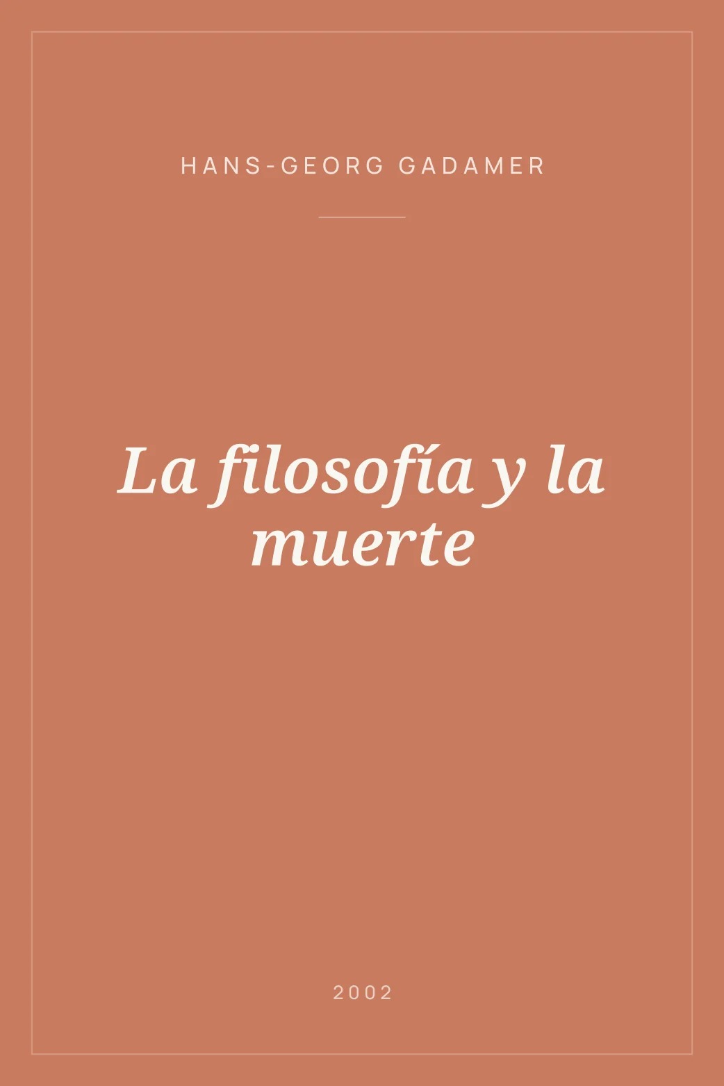 Portada de La filosofía y la muerte